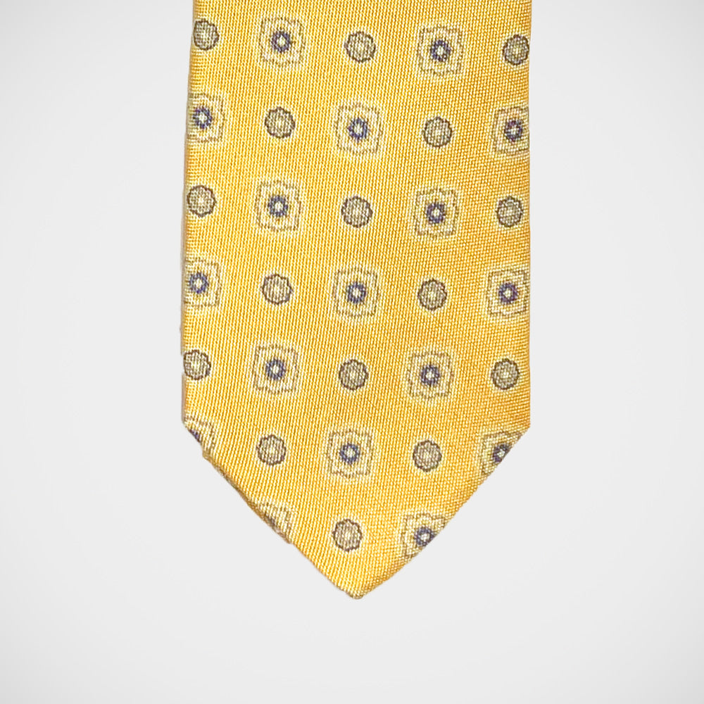 'Navy Neat on Yellow' Tie