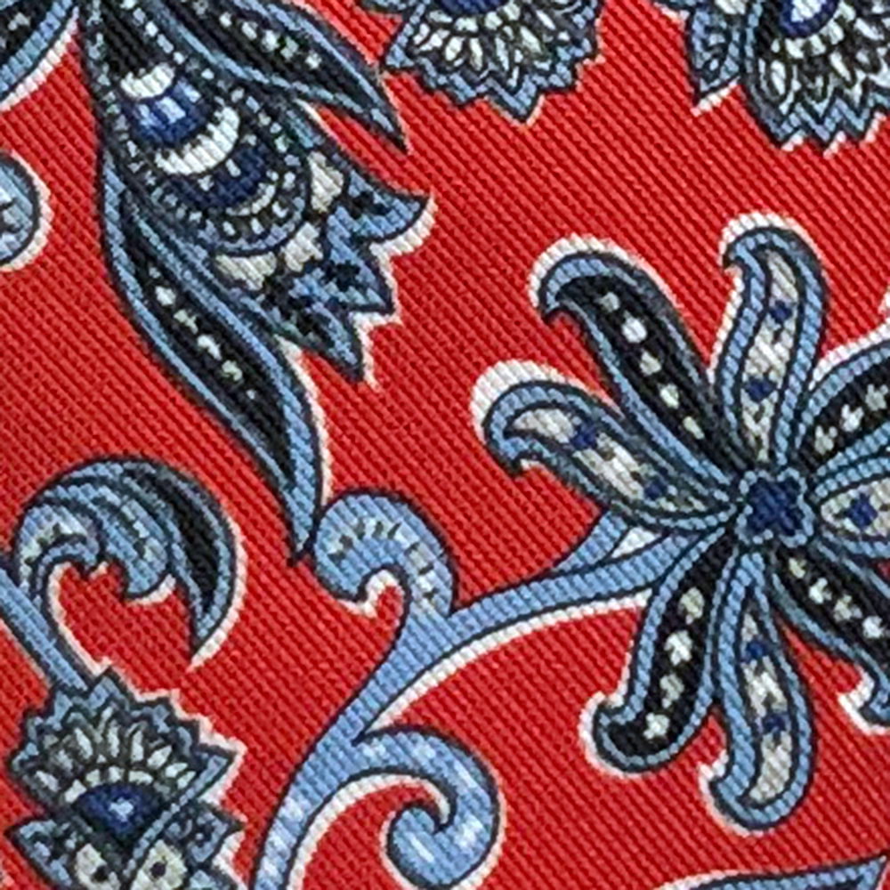 'Blue Paisley on Red' Tie