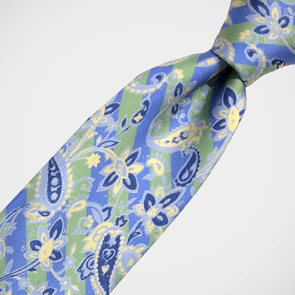 'Green Stripe with Paisley' Tie