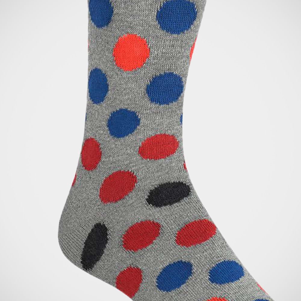 'Dots on Grey' Cashmere Socks