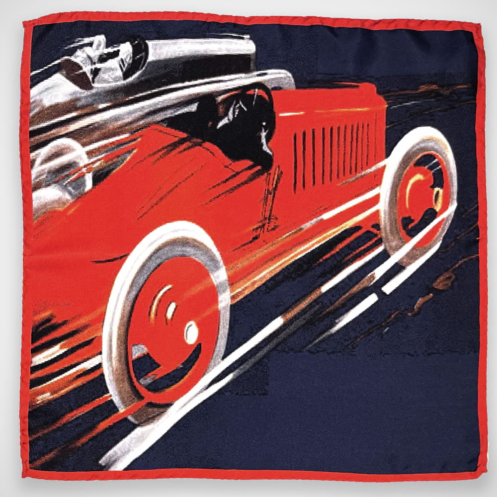 'Vintage Racing Cars' Pocket Square