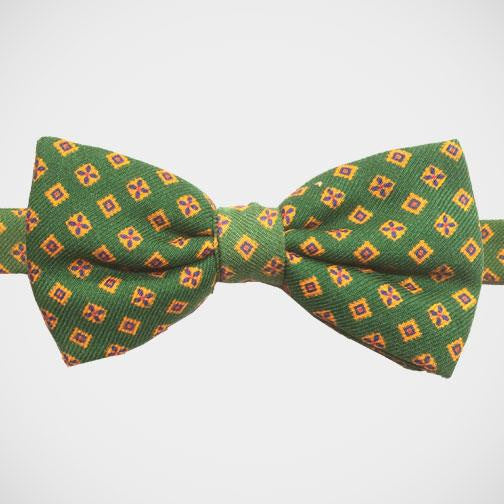 Marchesi di Como 'Wool Neat - Green' Pre-tied Bowtie