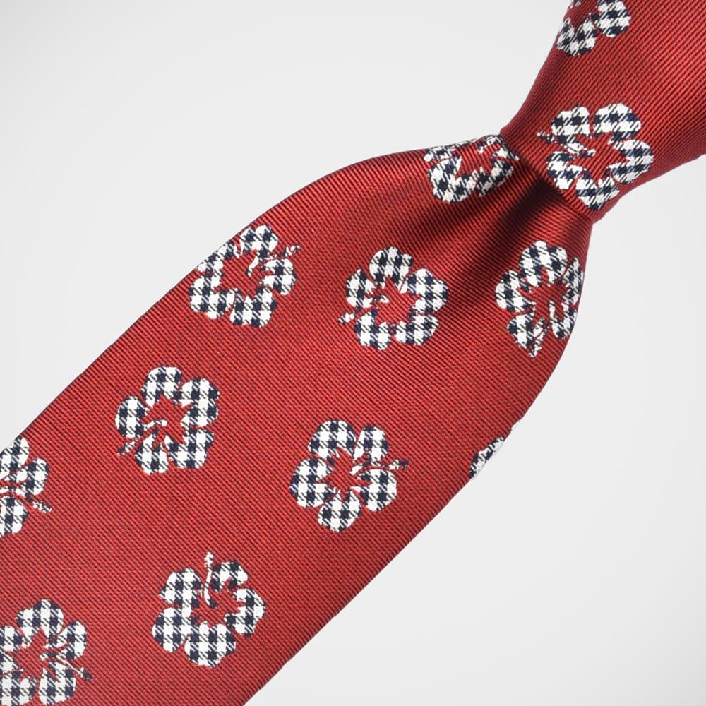 H. Halpern Esq. 'Check Floral on Red' Tie