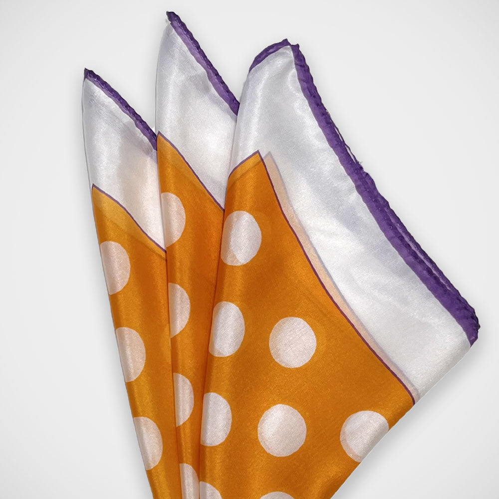 'Gold with Polkadots' Pocket Square