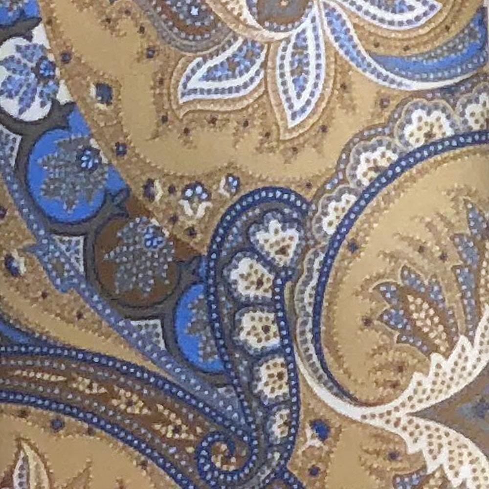 'Tan and Blue Paisley' Tie