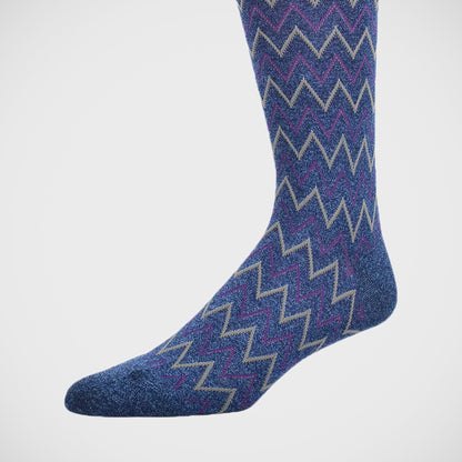 'ZigZags on Denim' Socks