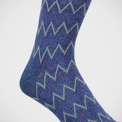 'ZigZags on Denim' Socks