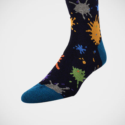 'Paint Splatter on Navy' Socks