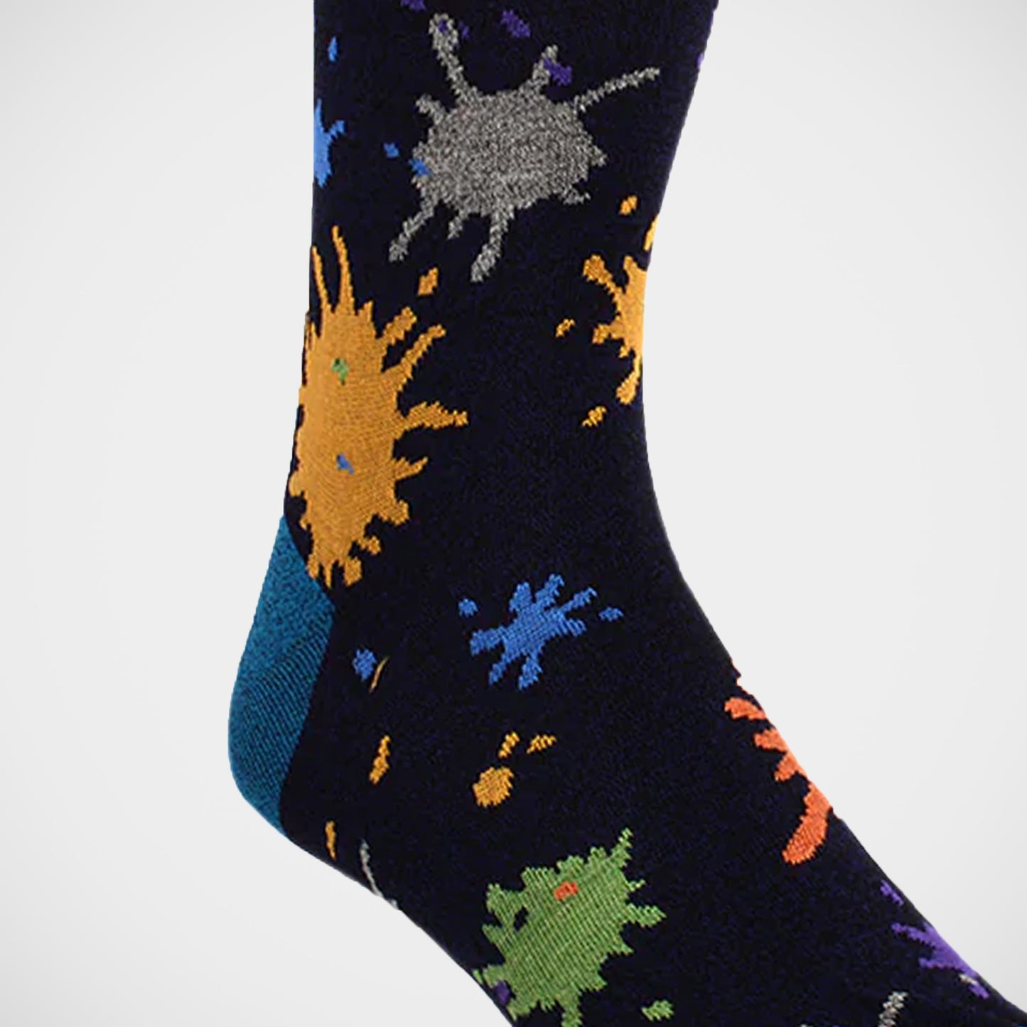 'Paint Splatter on Navy' Socks