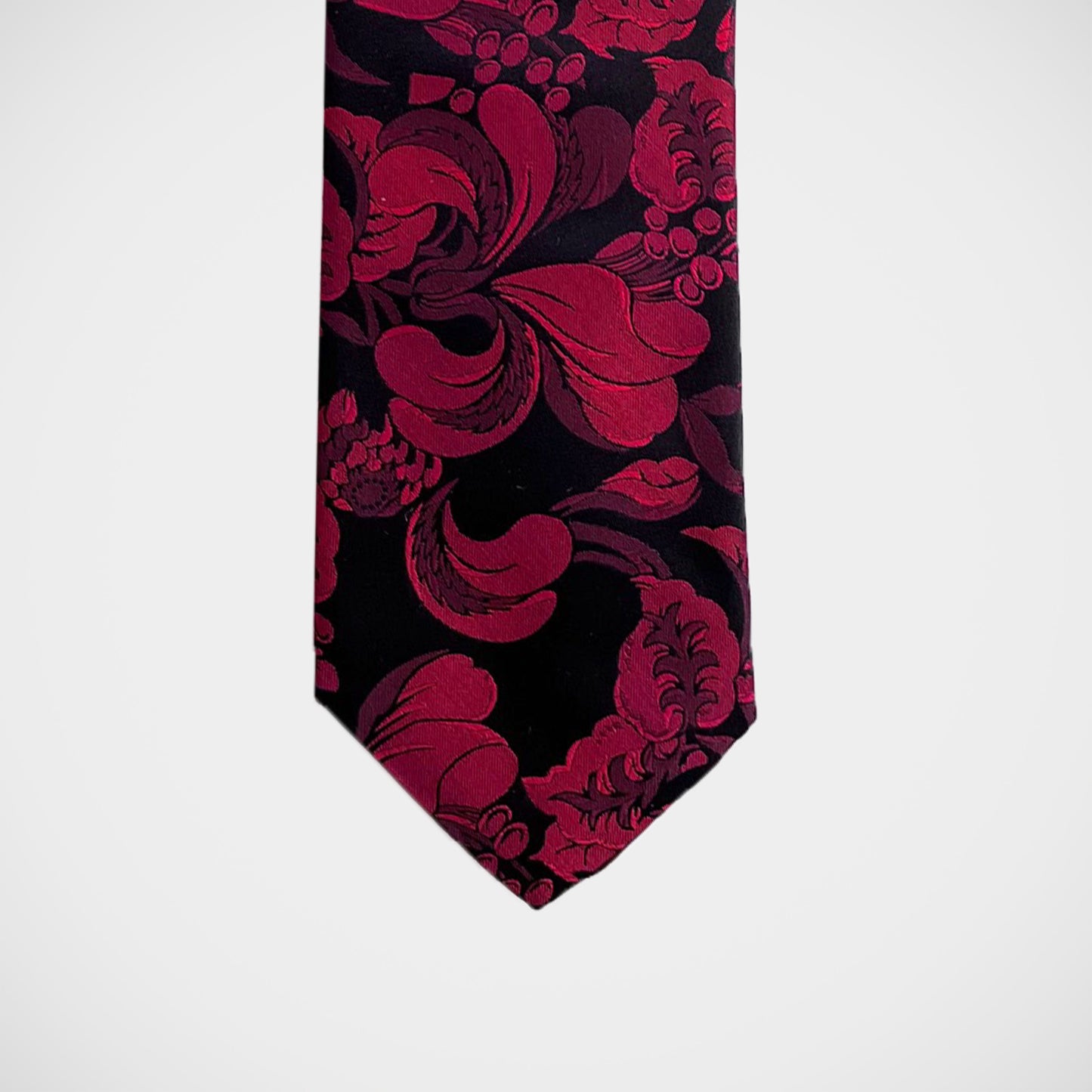 'Elegant Red Floral' Tie