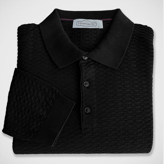 'Black Polo Collar' Sweater