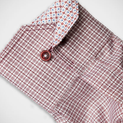 'Maroon Micro-Check' Sport Shirt