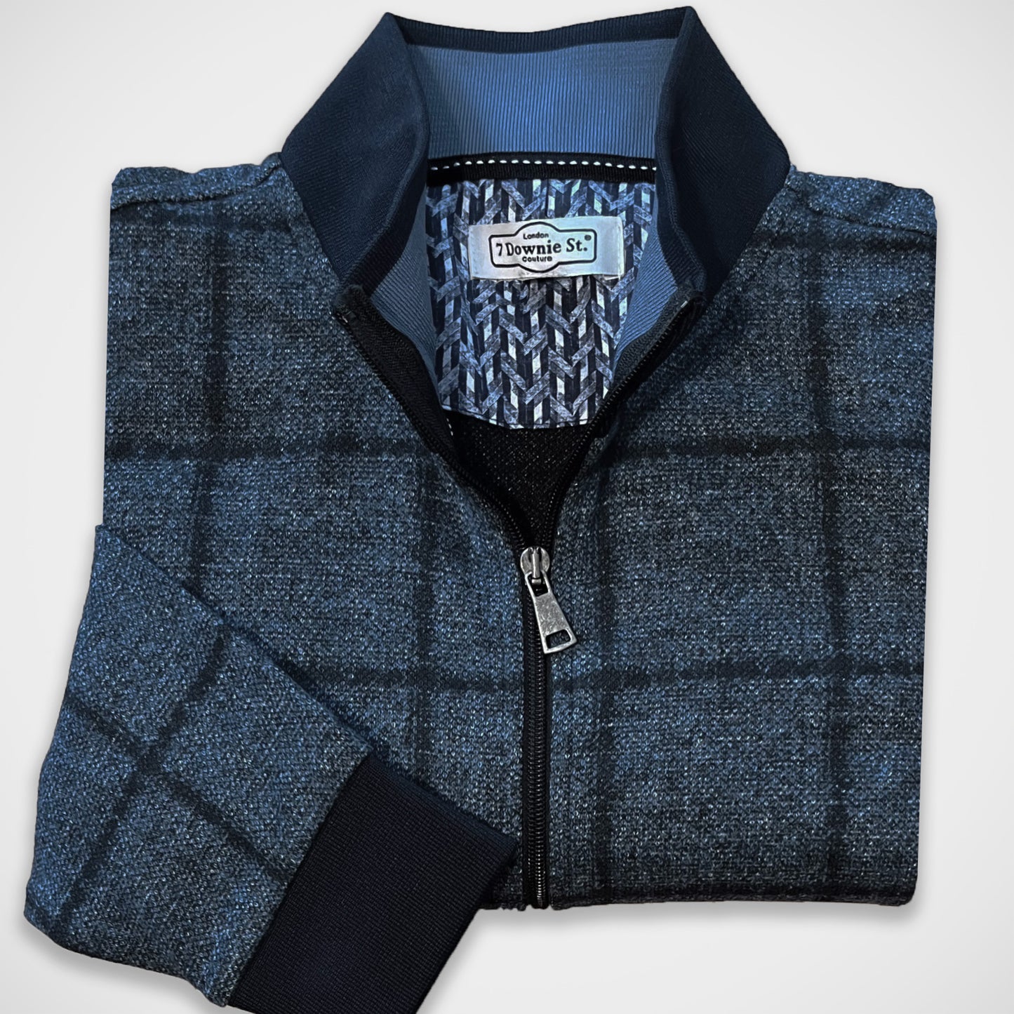 'Windowpane Cardigan - Blue' Sweater
