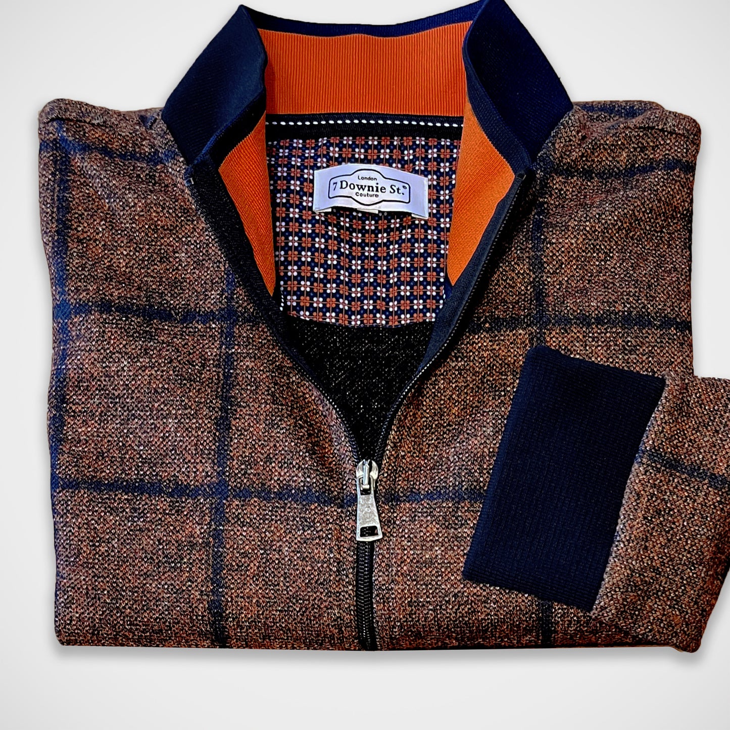 'Windowpane Cardigan - Rust' Sweater