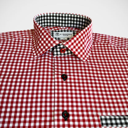 'Cheerful Red Gingham' Dress Shirt