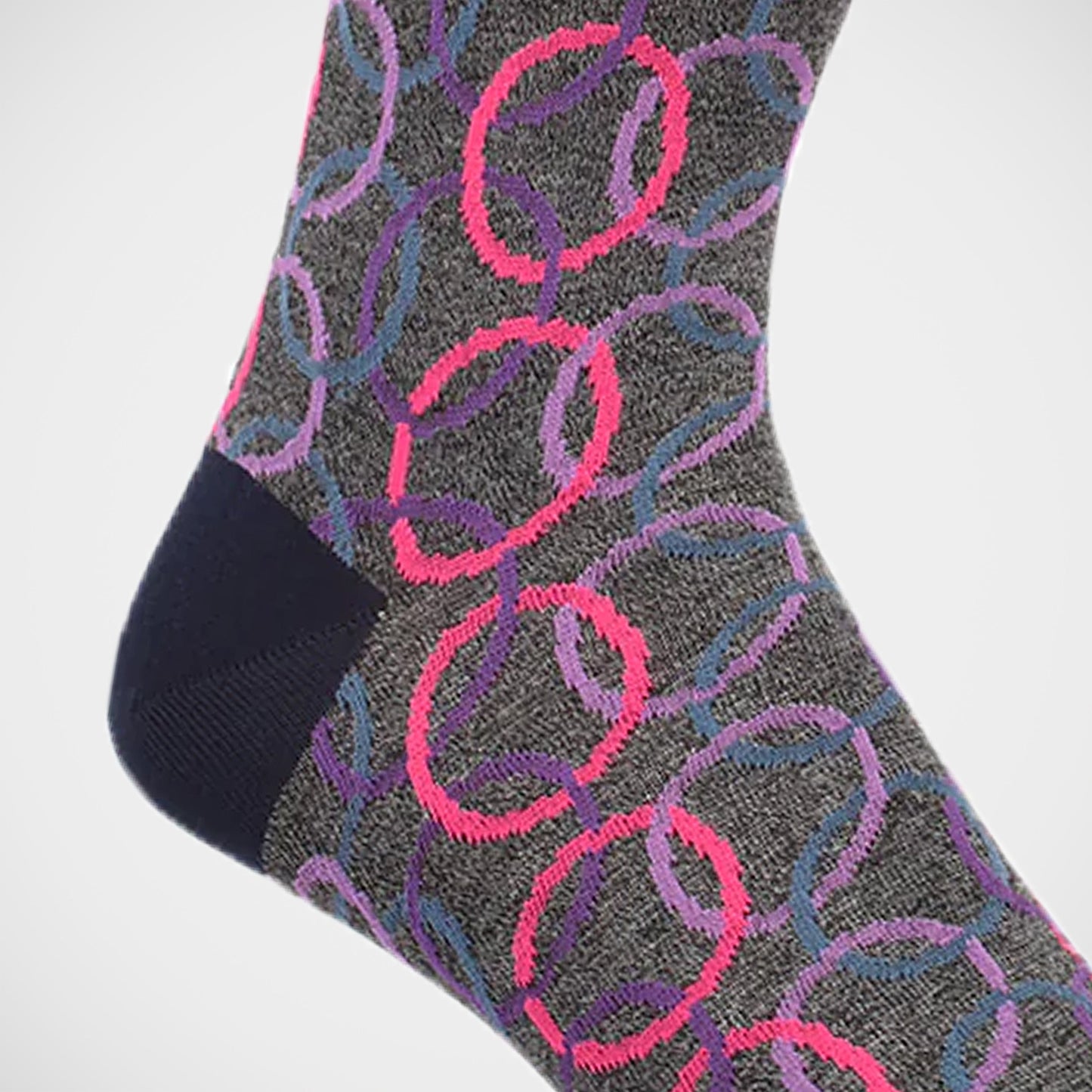 'Rings of Colour on Grey' Socks
