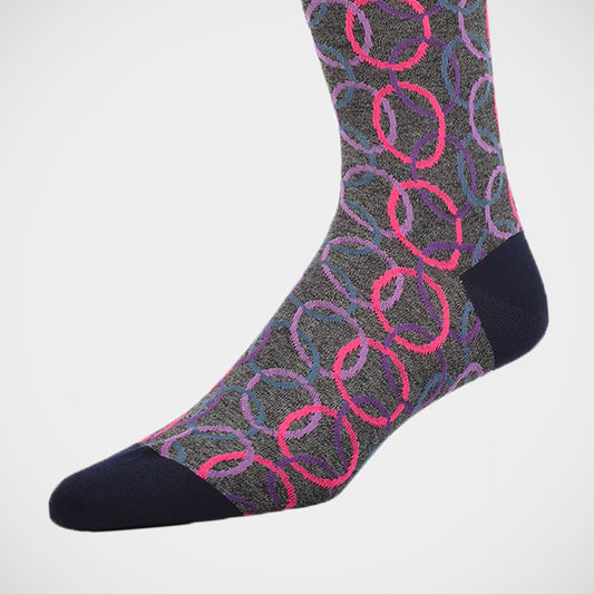 'Rings of Colour on Grey' Socks