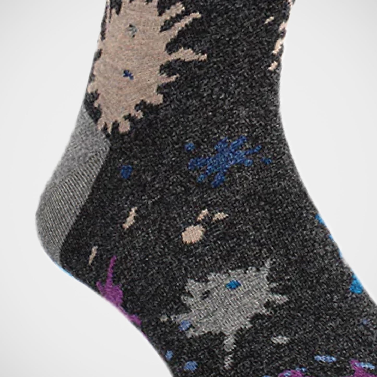'Paint Splatter on Grey' Socks