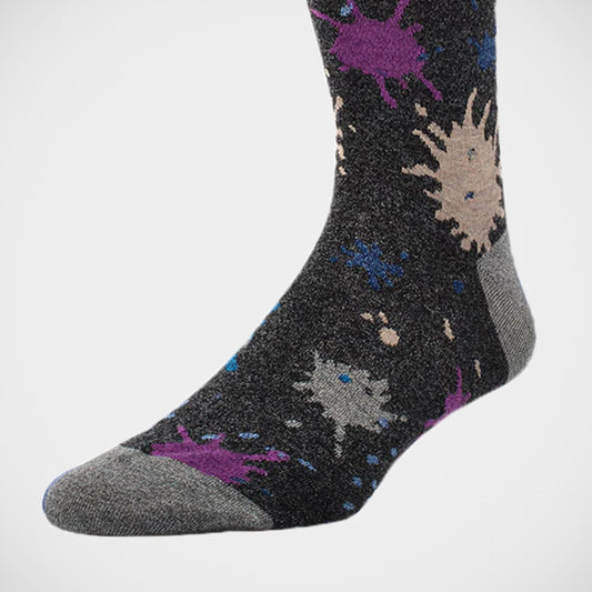 'Paint Splatter on Grey' Socks