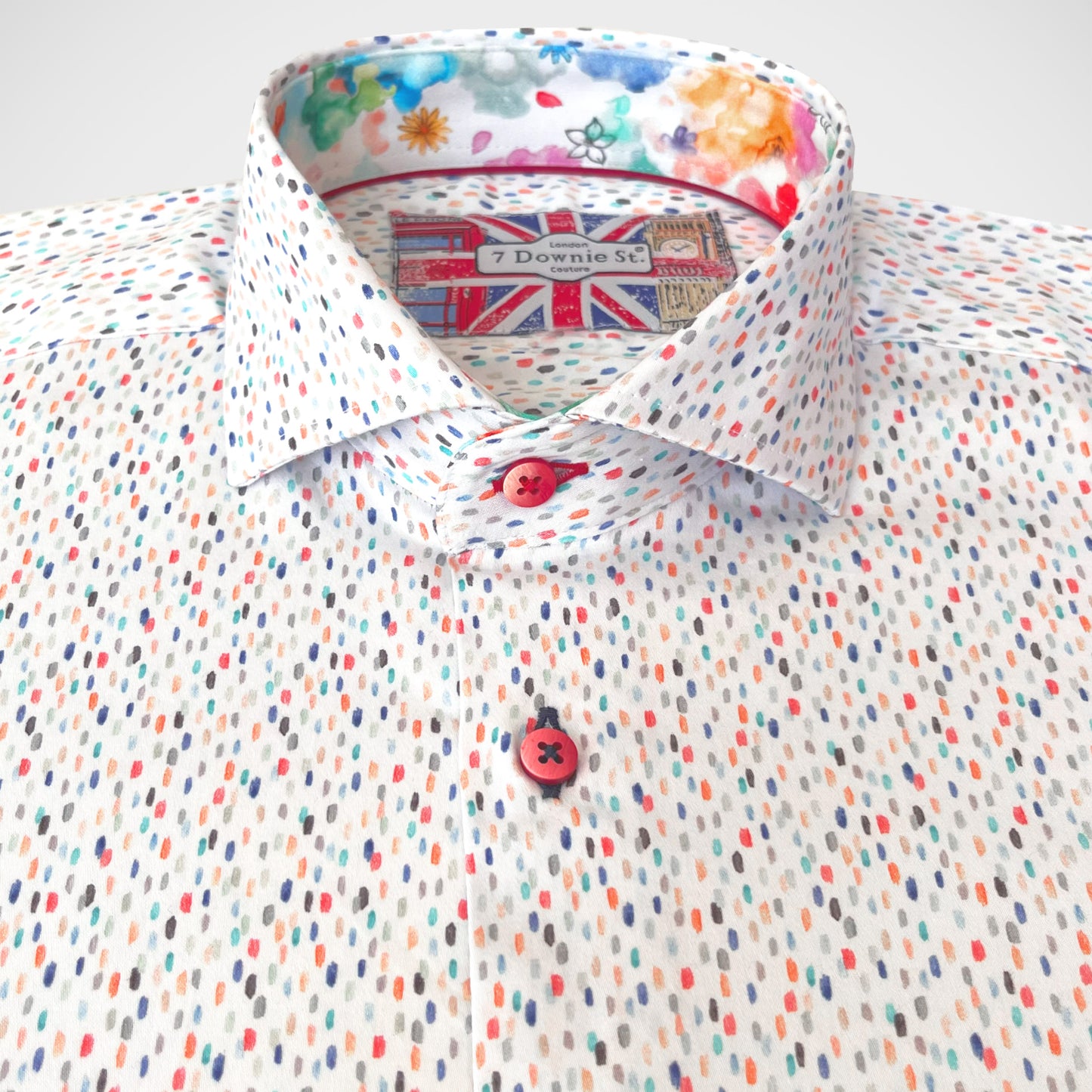 'Colourful Dotted Lines' Short Sleeved Sport Shirt
