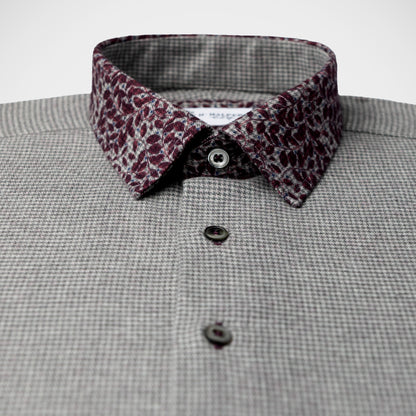 'Plum Vines on Grey' Limited Edition Sport Shirt