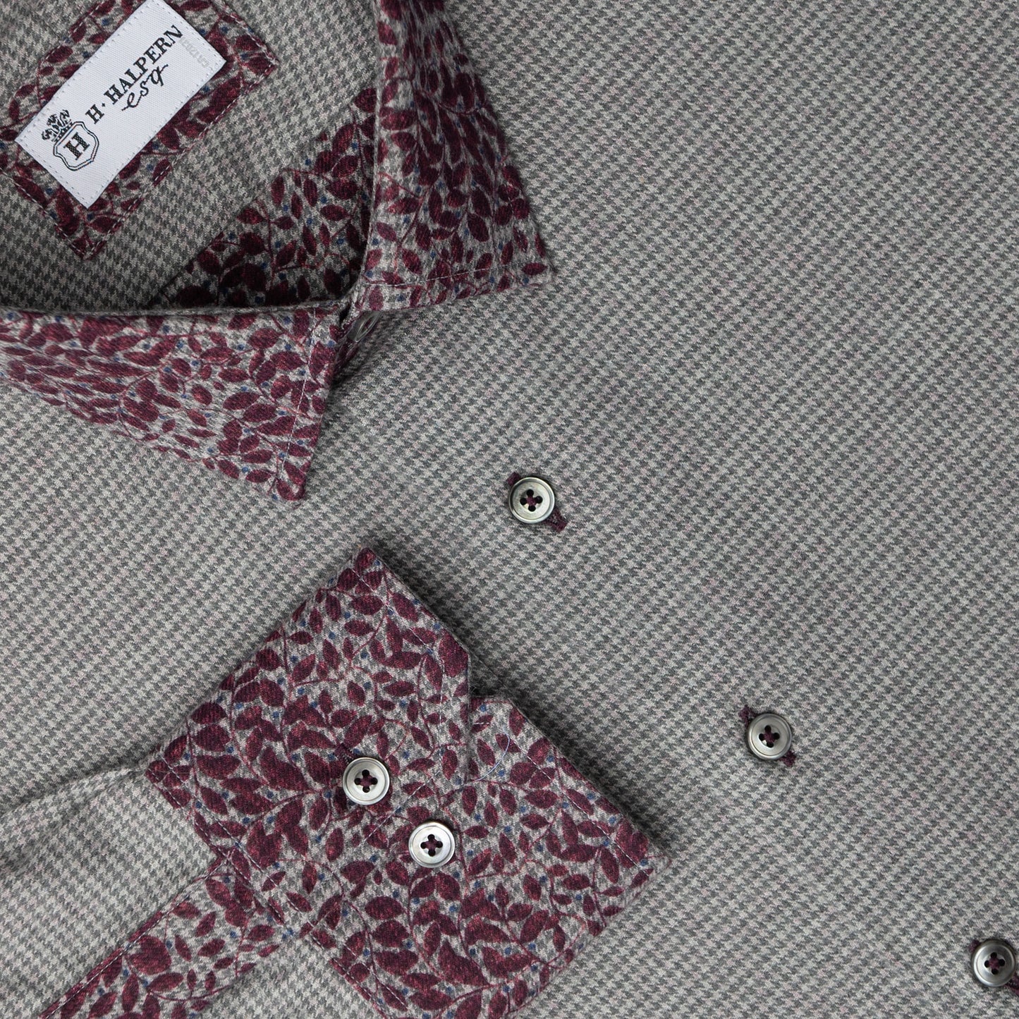 'Plum Vines on Grey' Limited Edition Sport Shirt