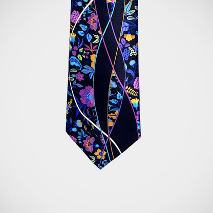 'Floral on Navy' Tie