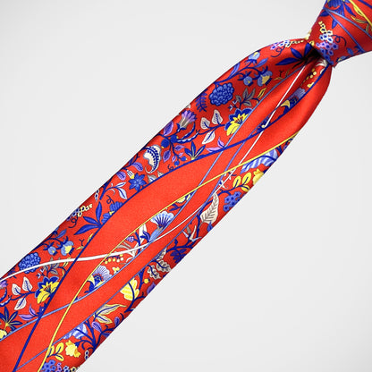 'Floral on Red' Tie