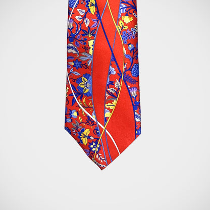 'Floral on Red' Tie
