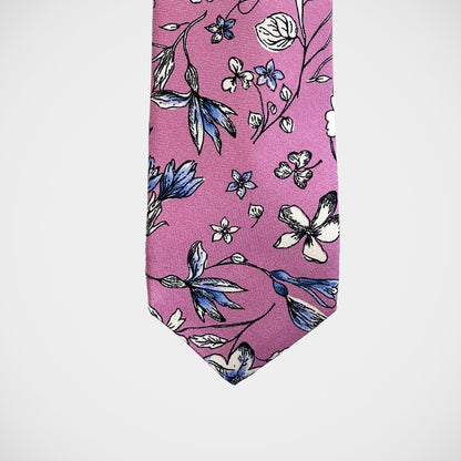 'Graphic Floral on Pink' Tie