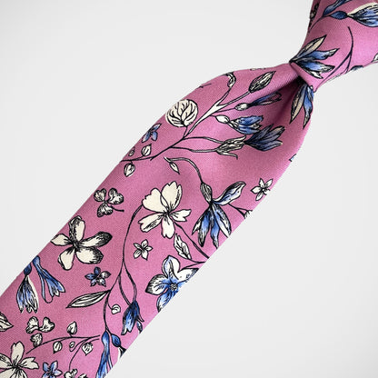 'Graphic Floral on Pink' Tie
