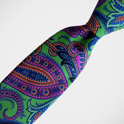 'Brilliant Green Paisley' Tie
