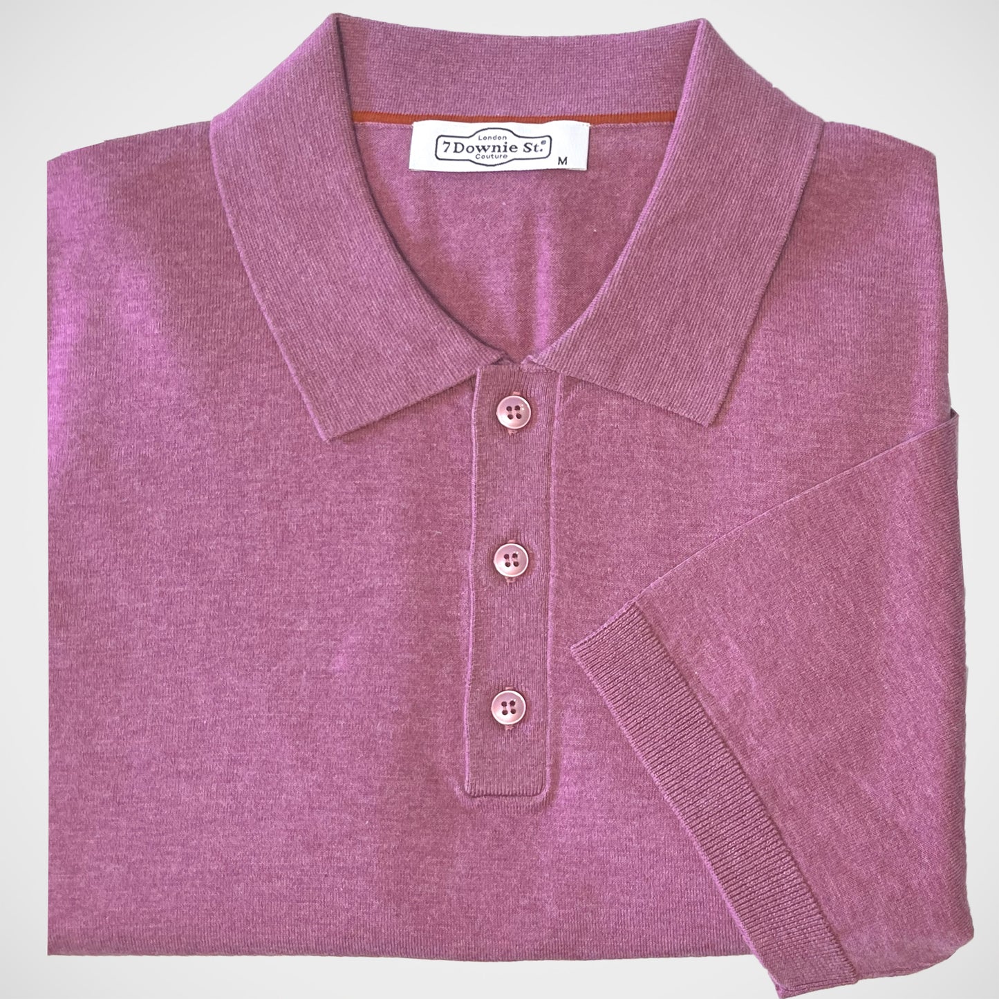 'Elegant Knit Polo-Magenta' Short Sleeve Shirt