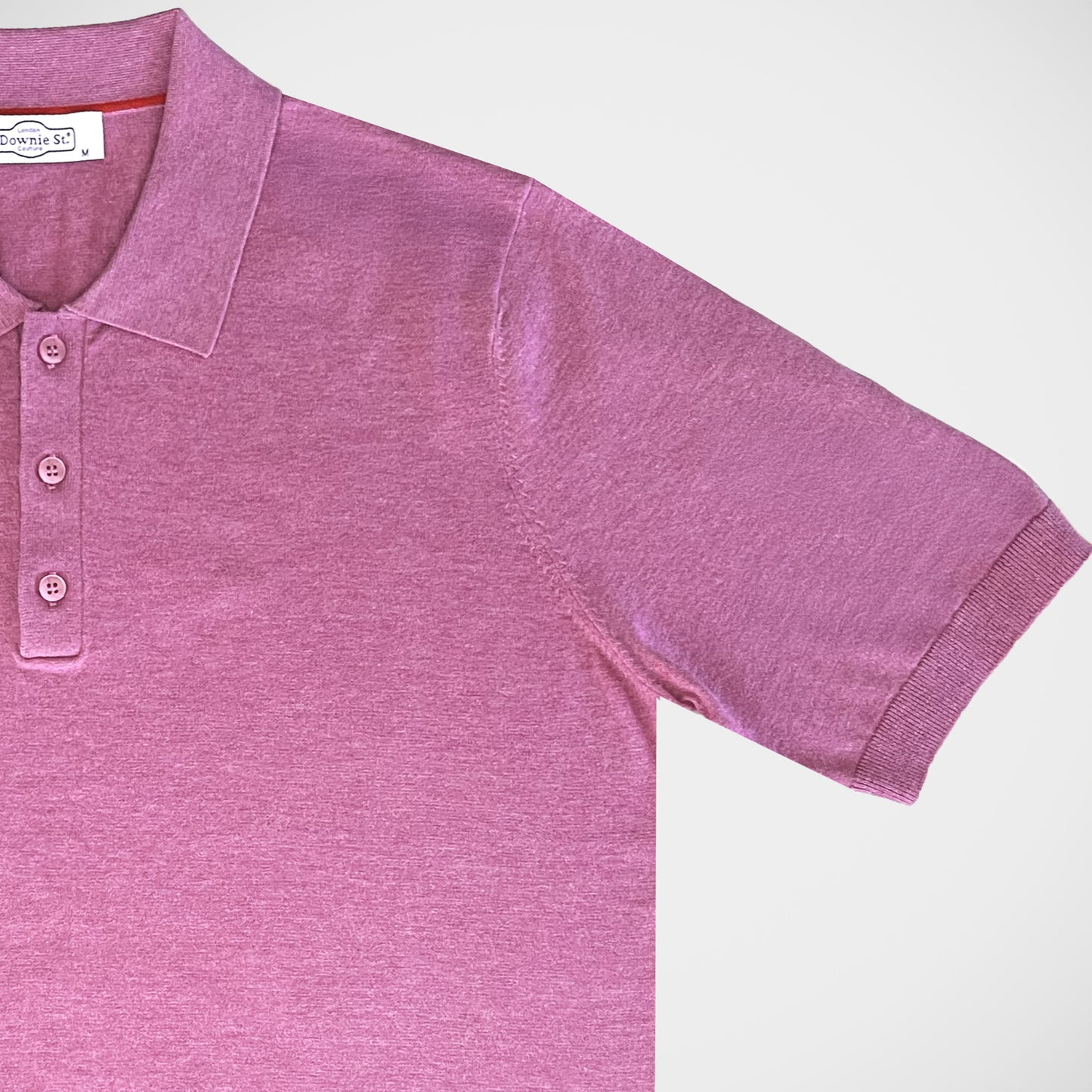 'Elegant Knit Polo-Magenta' Short Sleeve Shirt