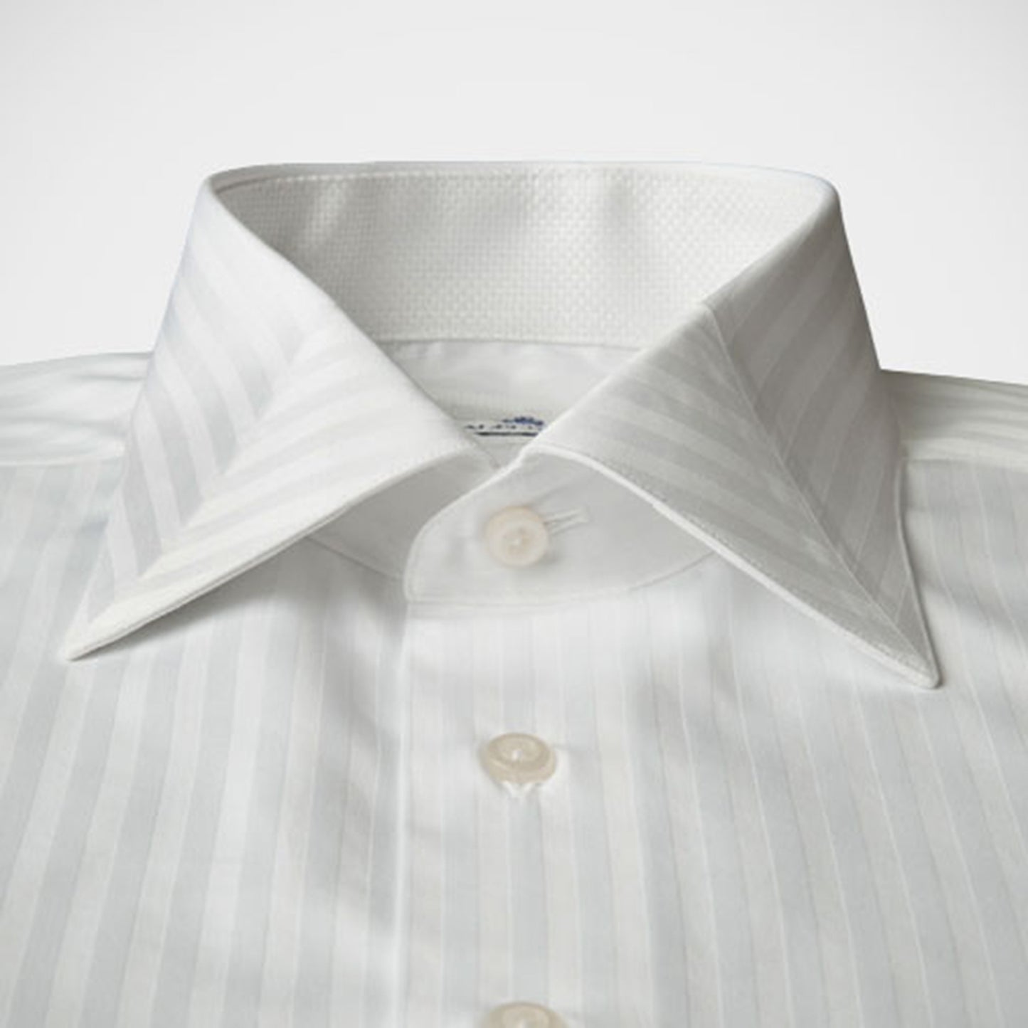 'Mitered White on White' Dress Shirt