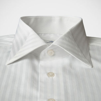 'Mitered White on White' Dress Shirt