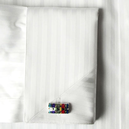 'Mitered White on White' Dress Shirt