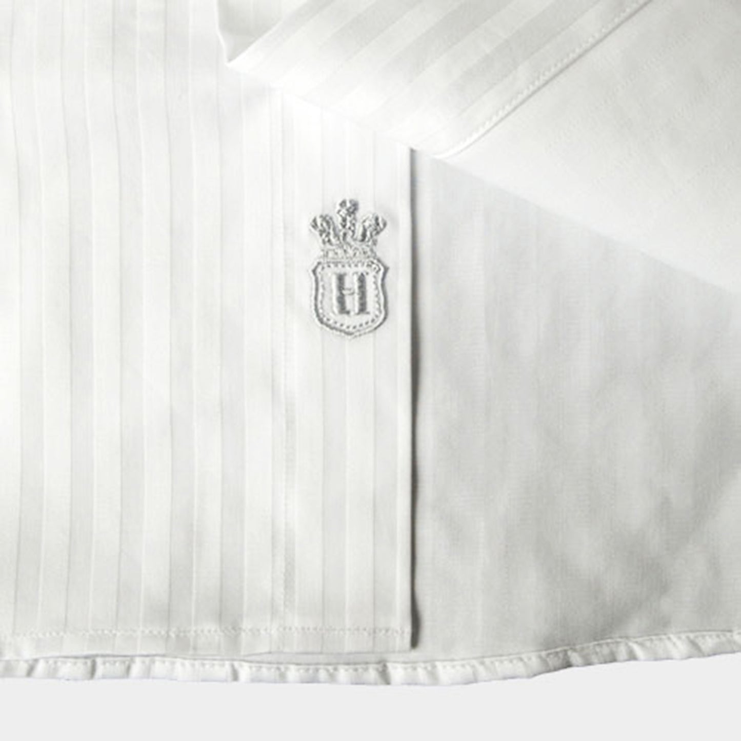 'Mitered White on White' Dress Shirt