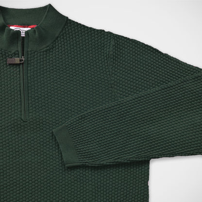 'Moss Green Zip Mock' Sweater