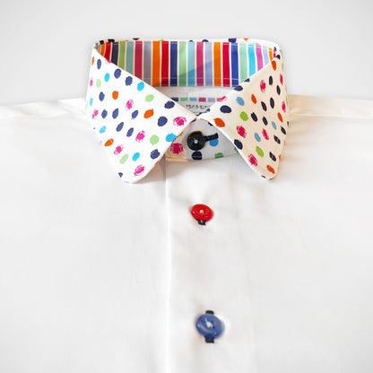 'Painted Dots on White' Sport Shirt