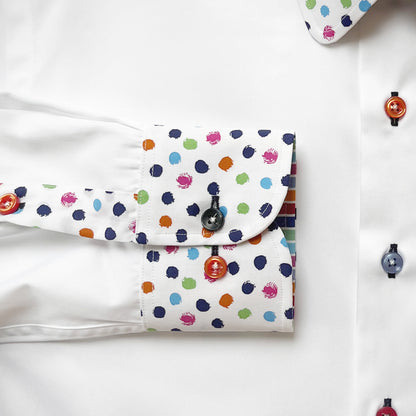'Painted Dots on White' Sport Shirt