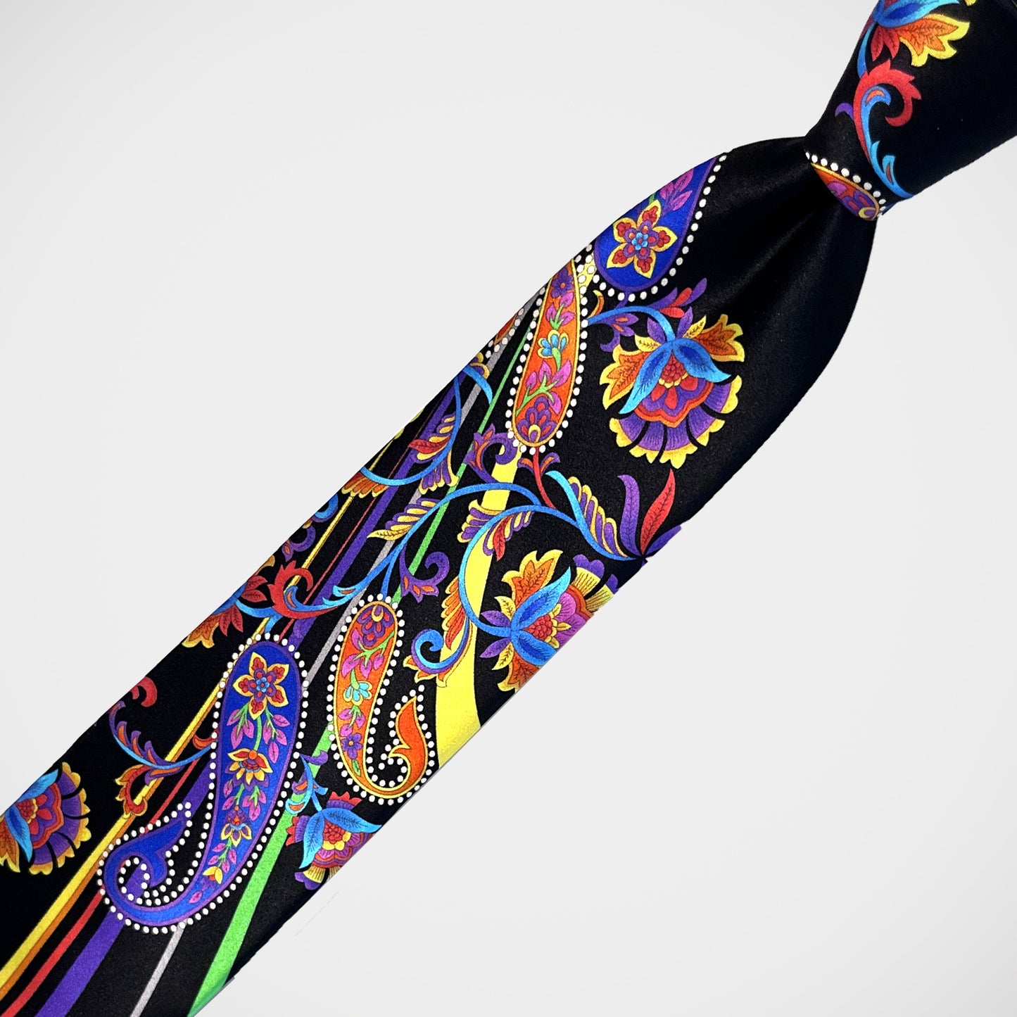 'Paisley with Punch - Black' Tie