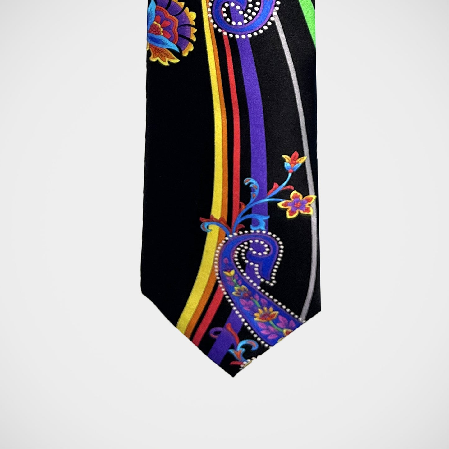 'Paisley with Punch - Black' Tie
