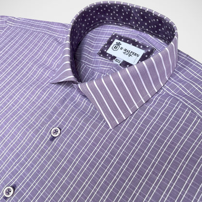 'Plum Stripe and Check' Dress Shirt