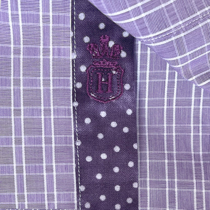 'Plum Stripe and Check' Dress Shirt