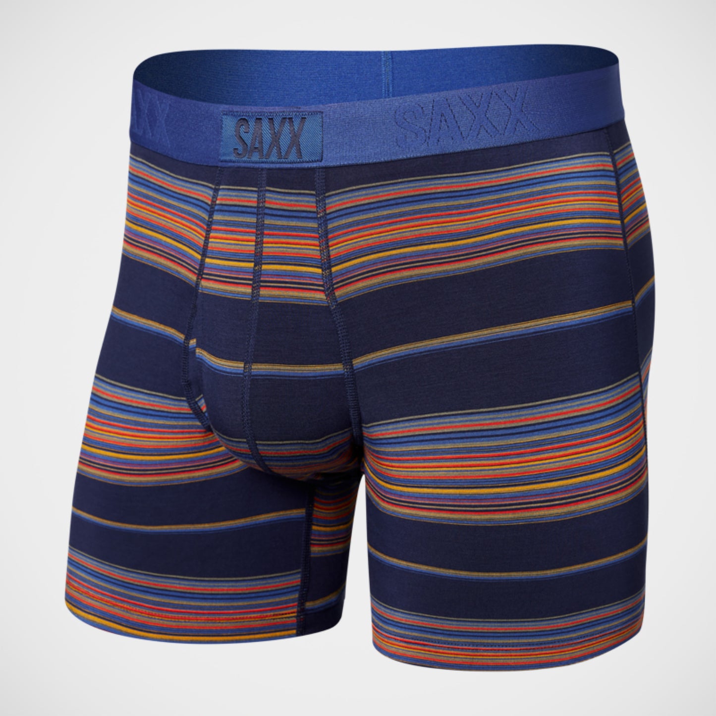 'Multi Stripe on Blue' Boxer Briefs