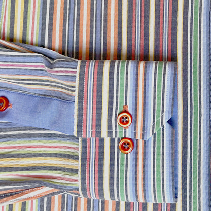 'Colourful Seersucker Stripe' Sport Shirt