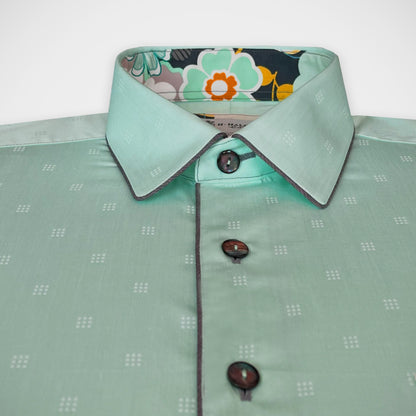 'Spring Green with Flowers' Sport Shirt