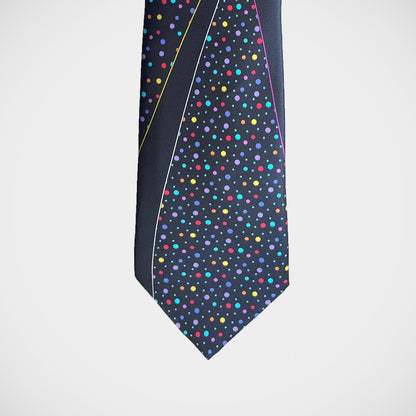 'Stripes and Dots on Navy' Tie