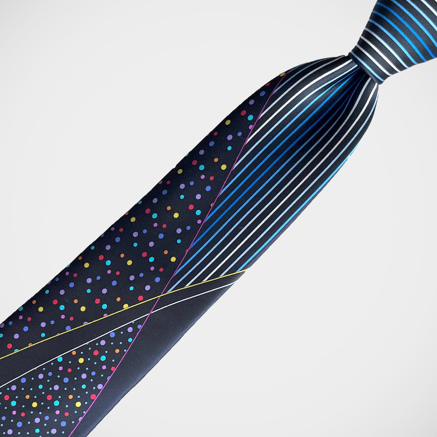 'Stripes and Dots on Navy' Tie